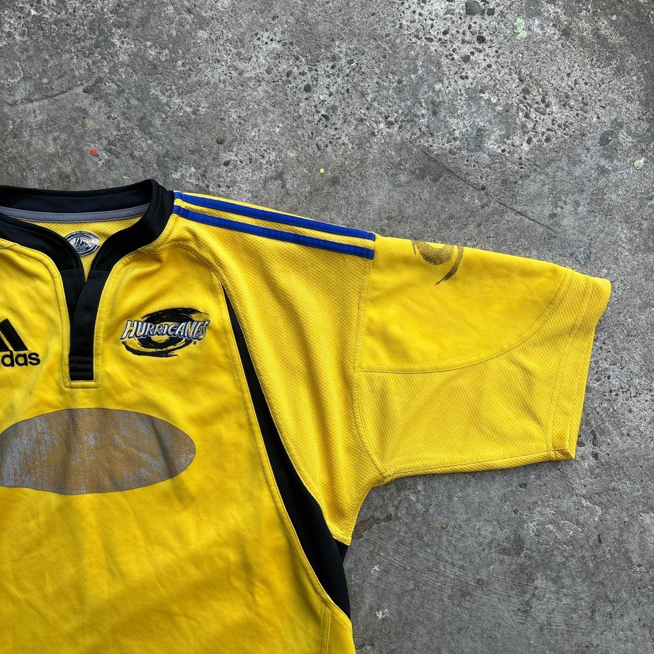 Vintage 2000s Adidas Hurricanes Rugby Super 12 Yellow Jersey