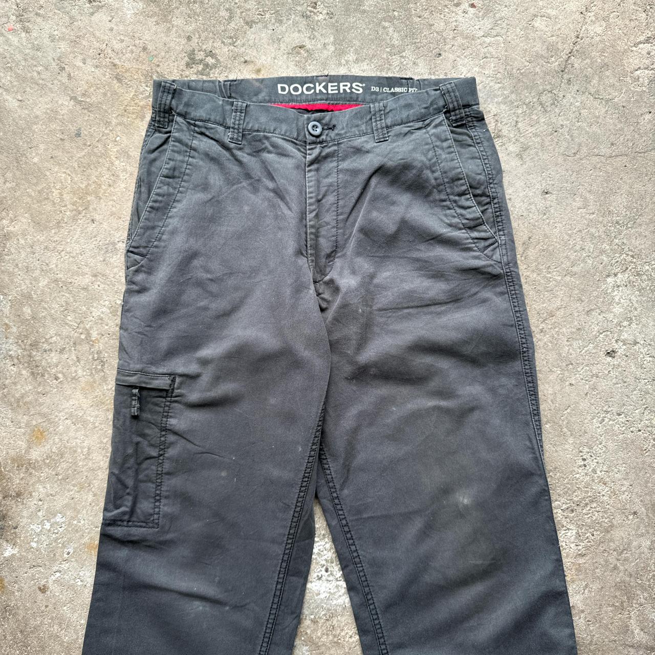 Washed black workwear trousers