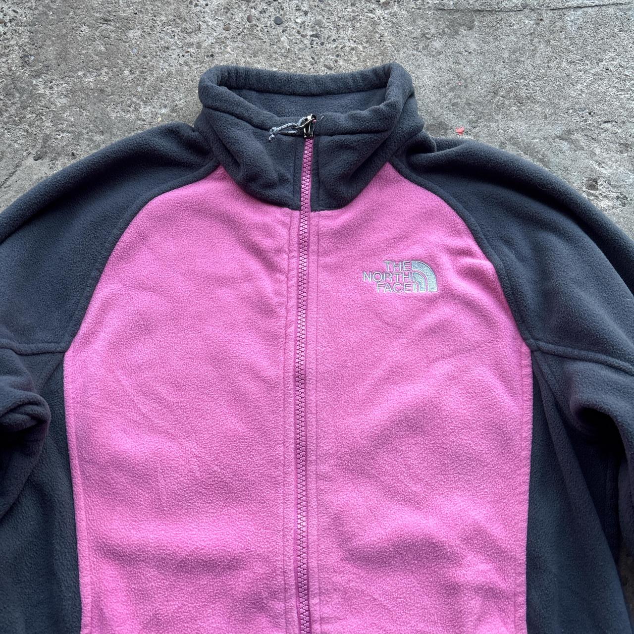 Pink and grey The North Face fleece jacket