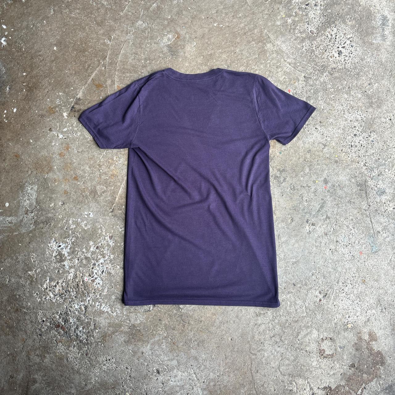 Vintage Purple T-Shirt Featuring Text Print