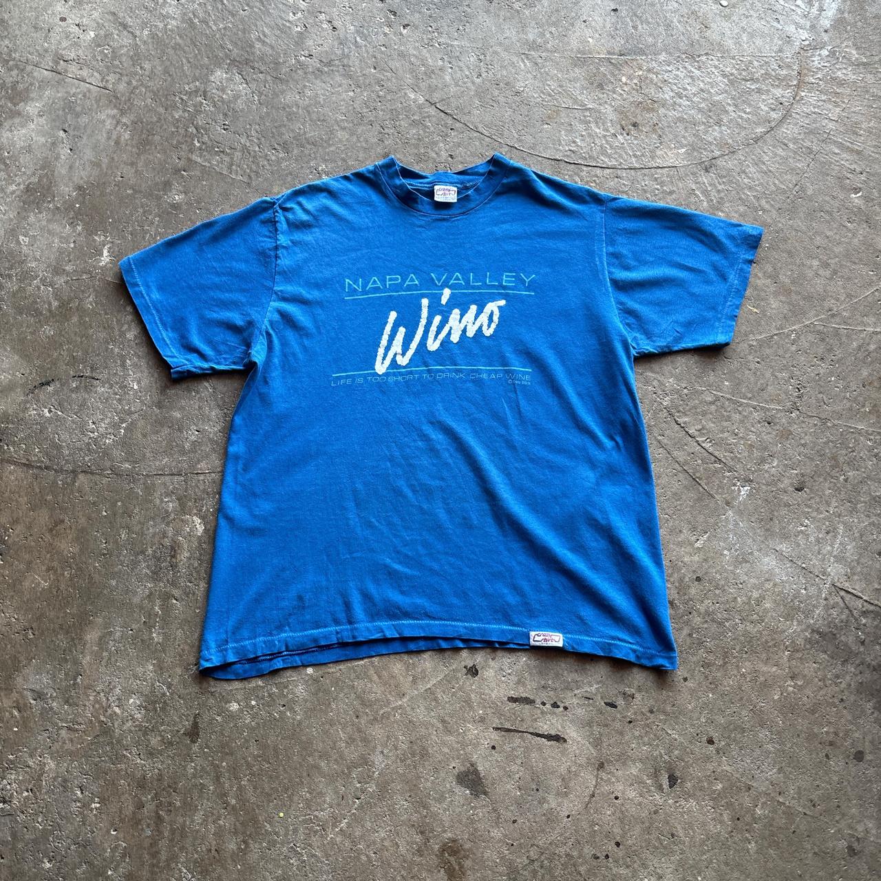 Vintage Blue ‘Napa Valley’ Graphic Single Stitch T-Shirt