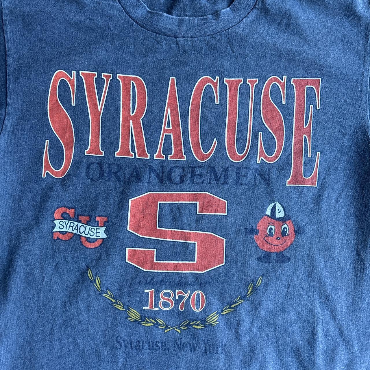 Grey Syracuse Print Single Stitch T-Shirt