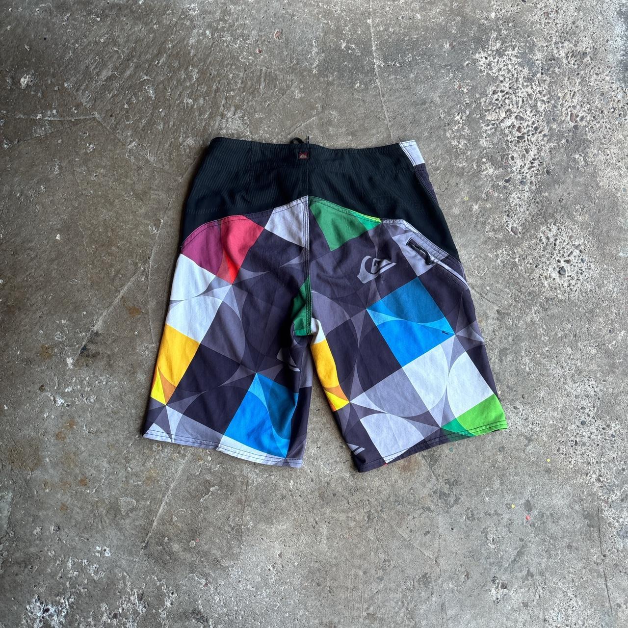 Multi-Coloured Quiksilver Checkered Design Board Shorts