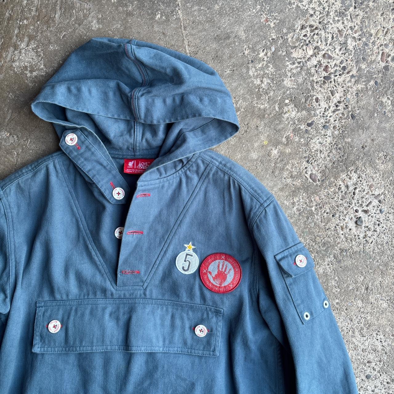 Blue Liverpool ‘Love Follow Conquer” Football Fan Hooded Jacket