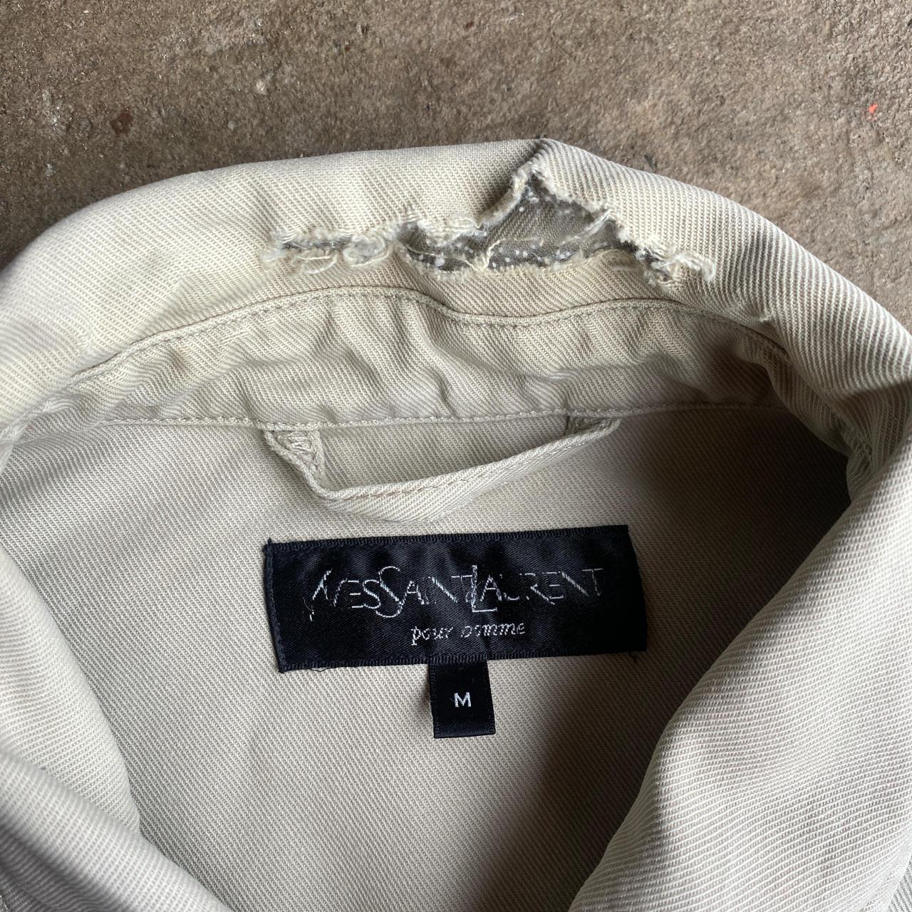 Cream Yves Saint Laurent (YSL) Zip Up Harrington Jacket - M