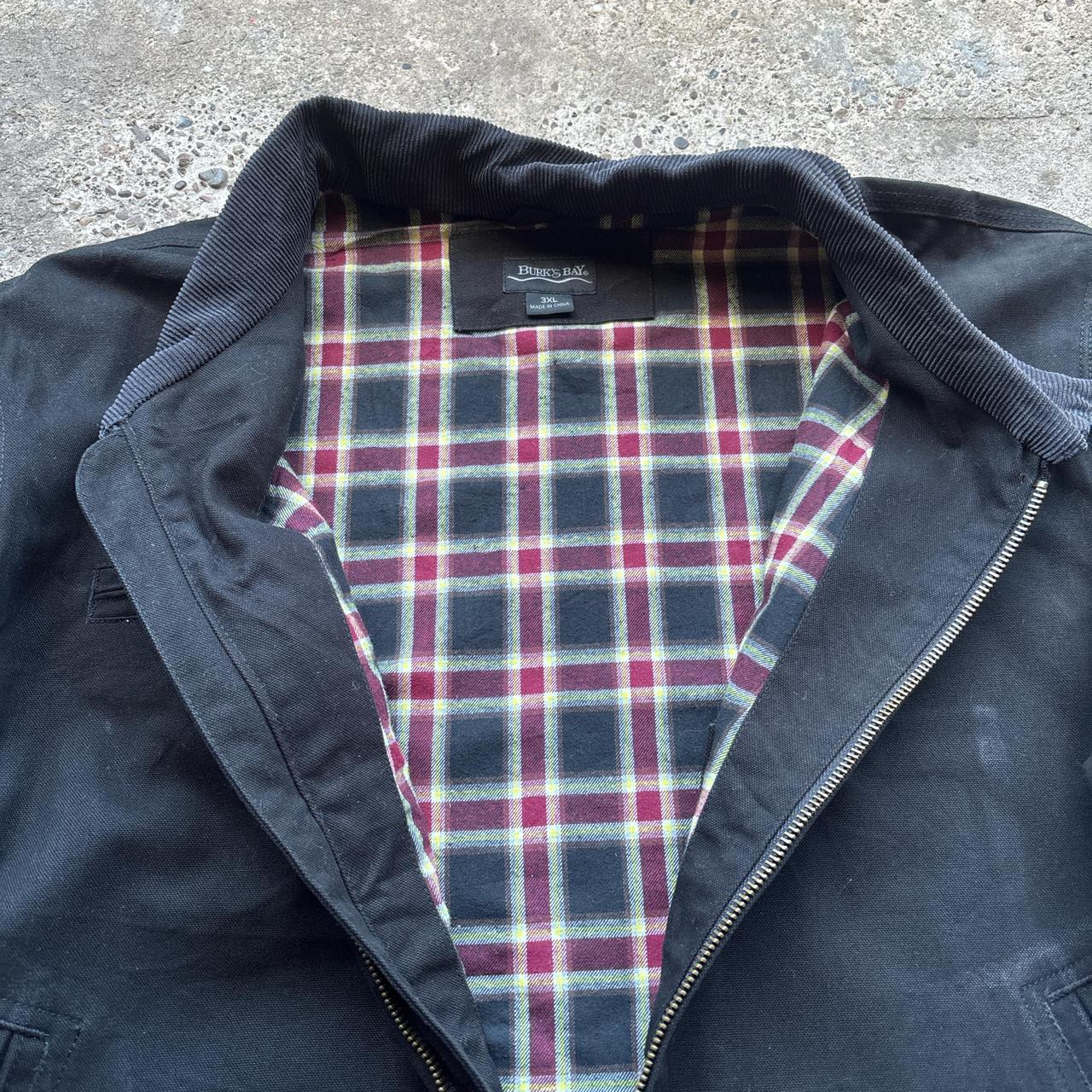 Black workwear jacket with corduroy collar - XXXL