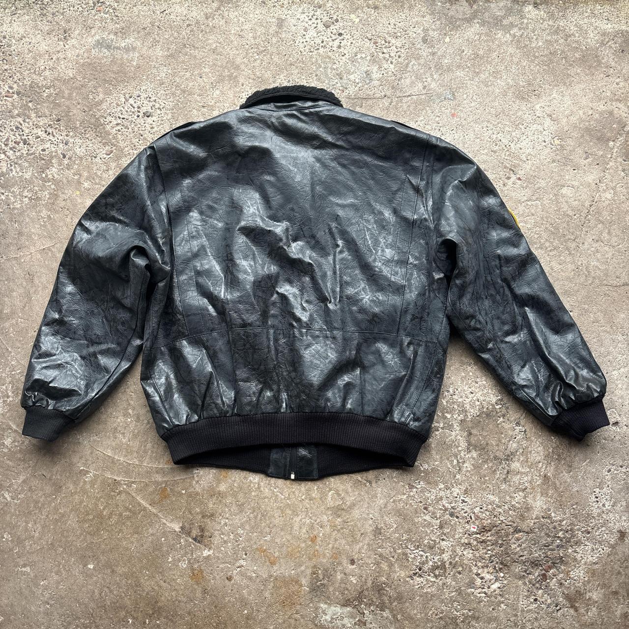 Vintage Black leather US Army bomber jacket