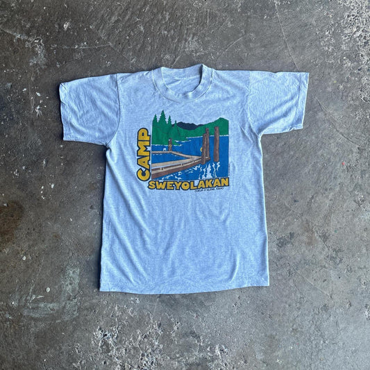 Grey Single Stitch Graphic T-Shirt - S