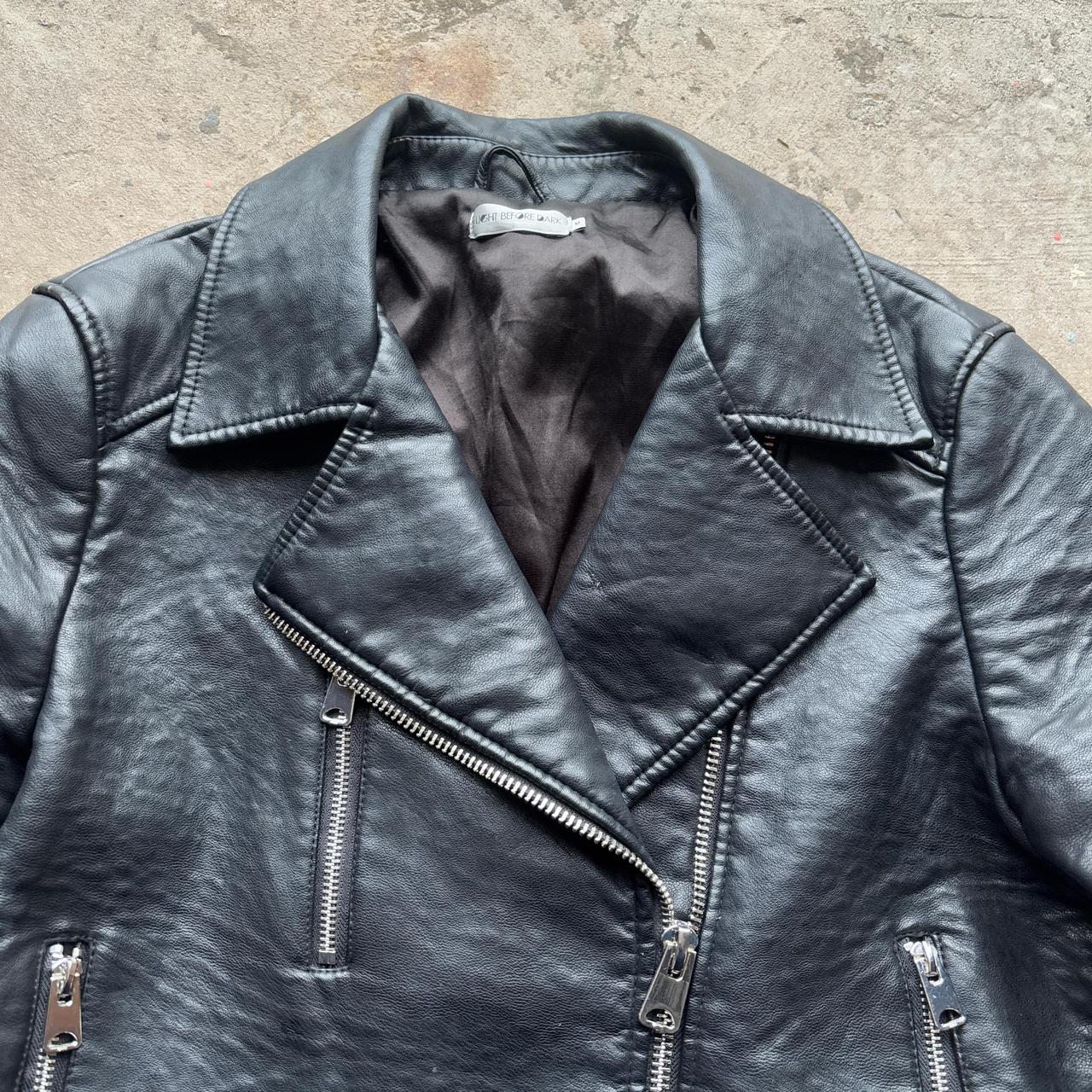 Black Light Before Dark faux leather biker jacket