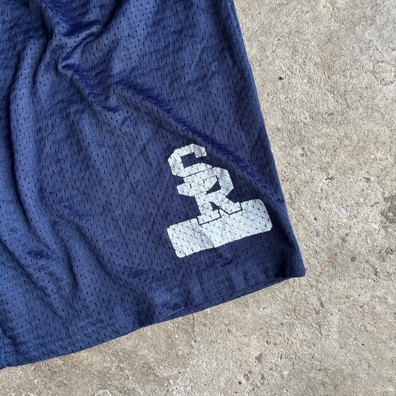 Navy basketball Shorts with ‘SR’ print