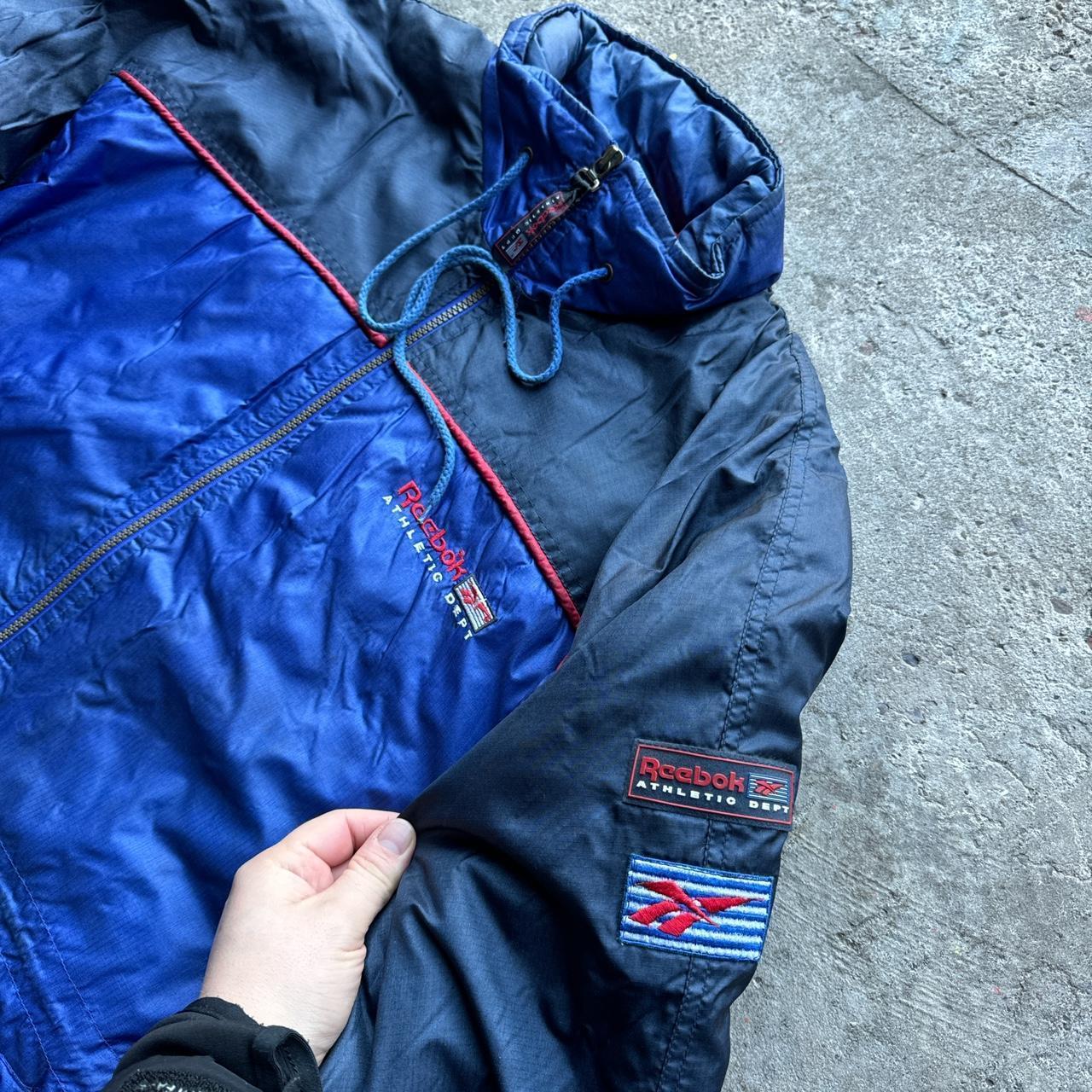 Navy and blue vintage Reebok winter jacket