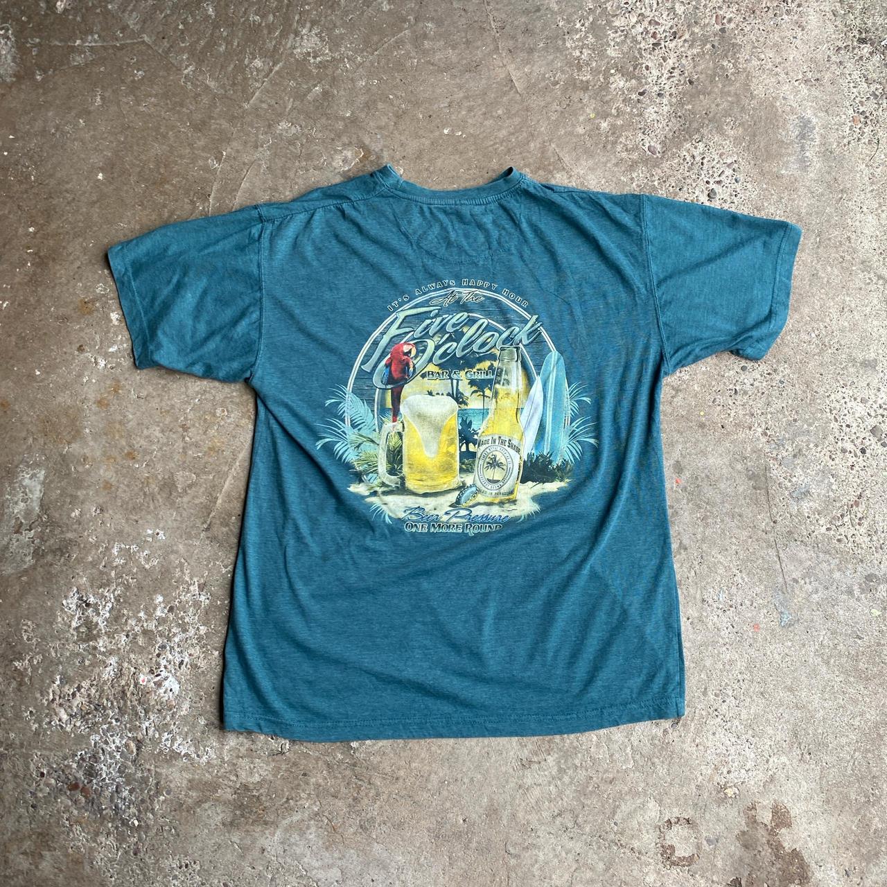 Blue ‘Five O’clock’ Bar T-Shirt