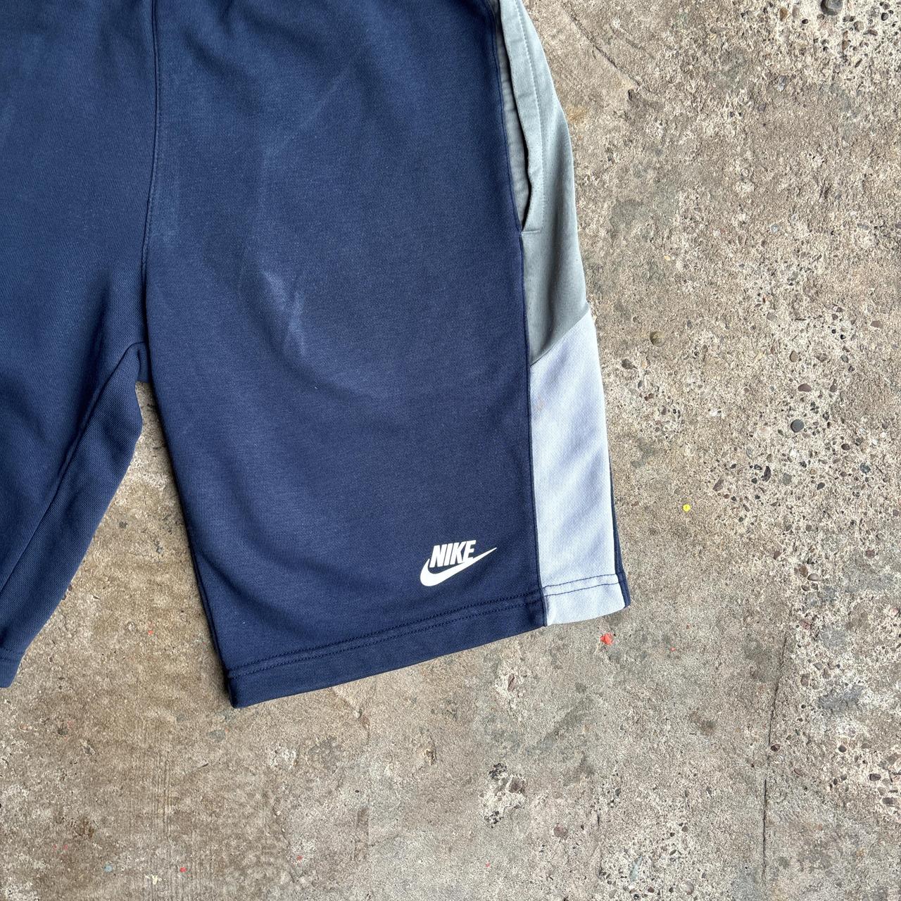 Navy & Grey Nike Tracksuit Shorts - S