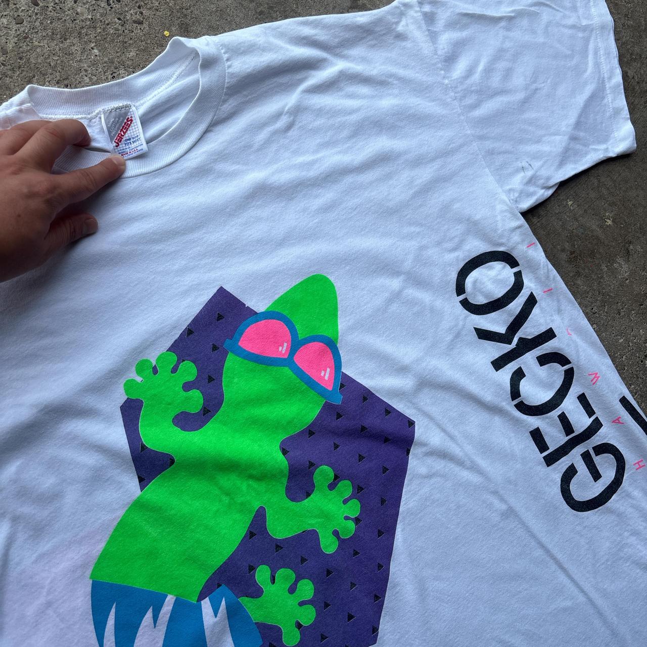 90s White ‘Gecko, Hawaiian’ t-shirt dress - OS