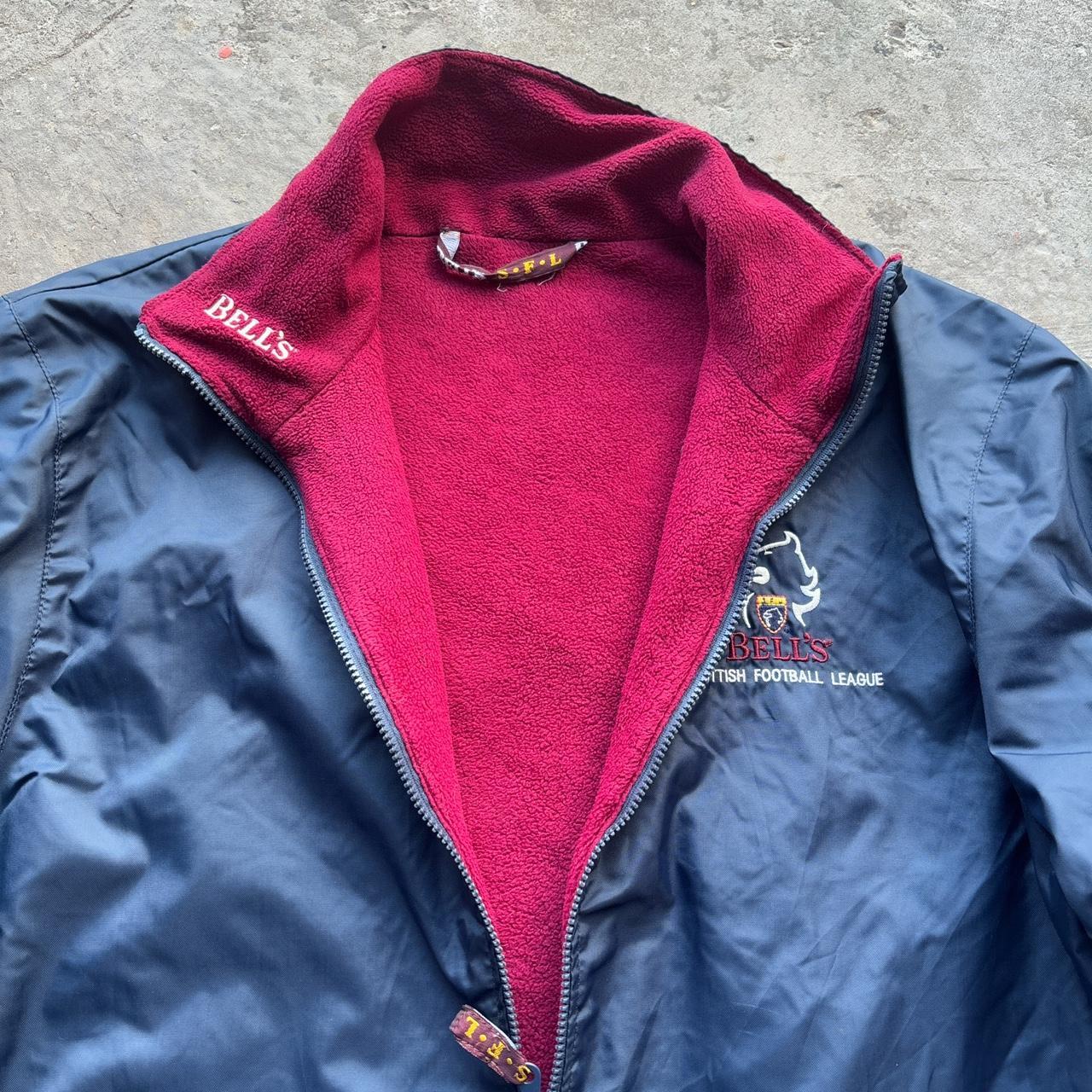 Vintage Bell’s Whisky Scottish League jacket with burgundy fleece lining