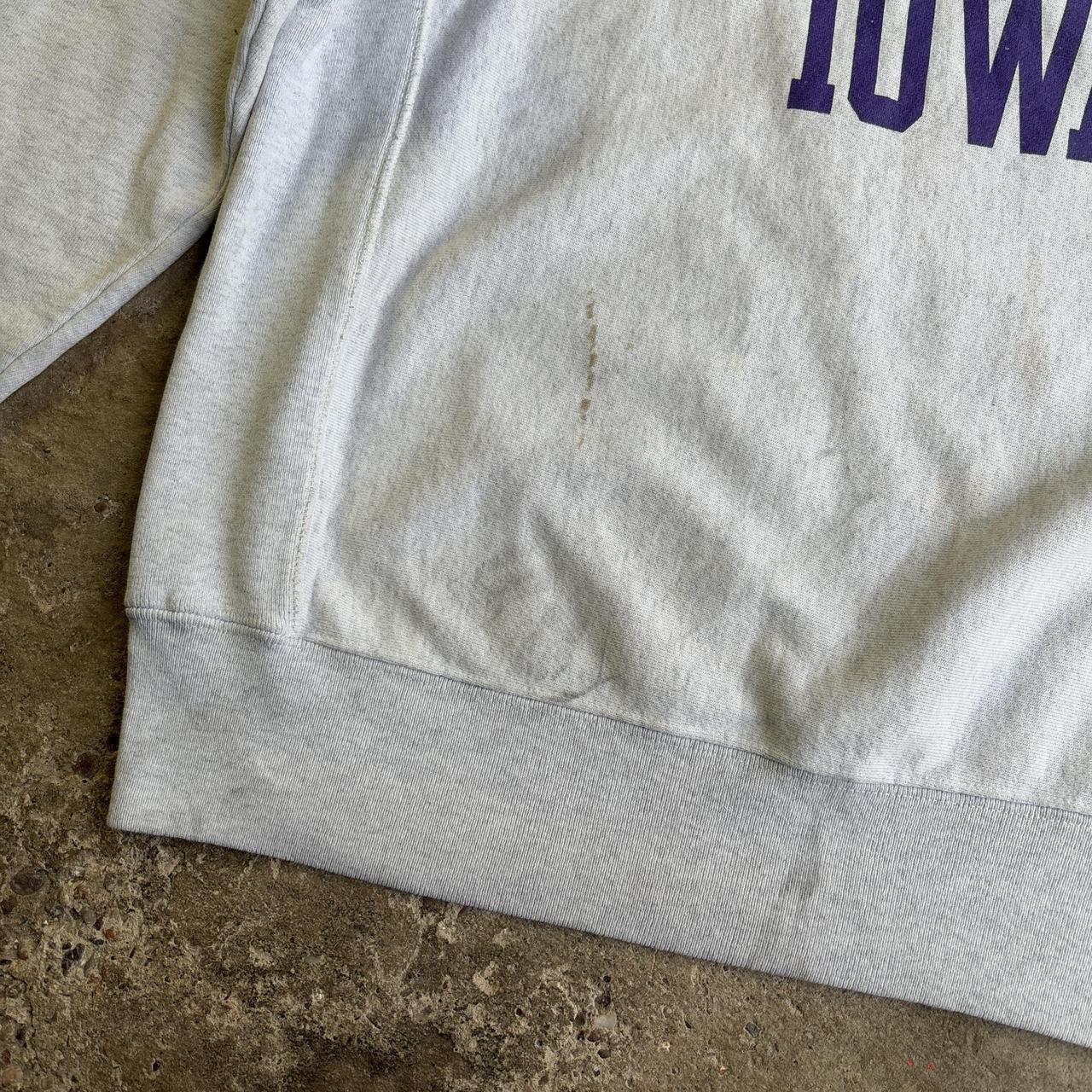 Champion grey crewneck sweatshirt with purple Northern Iowa University logo