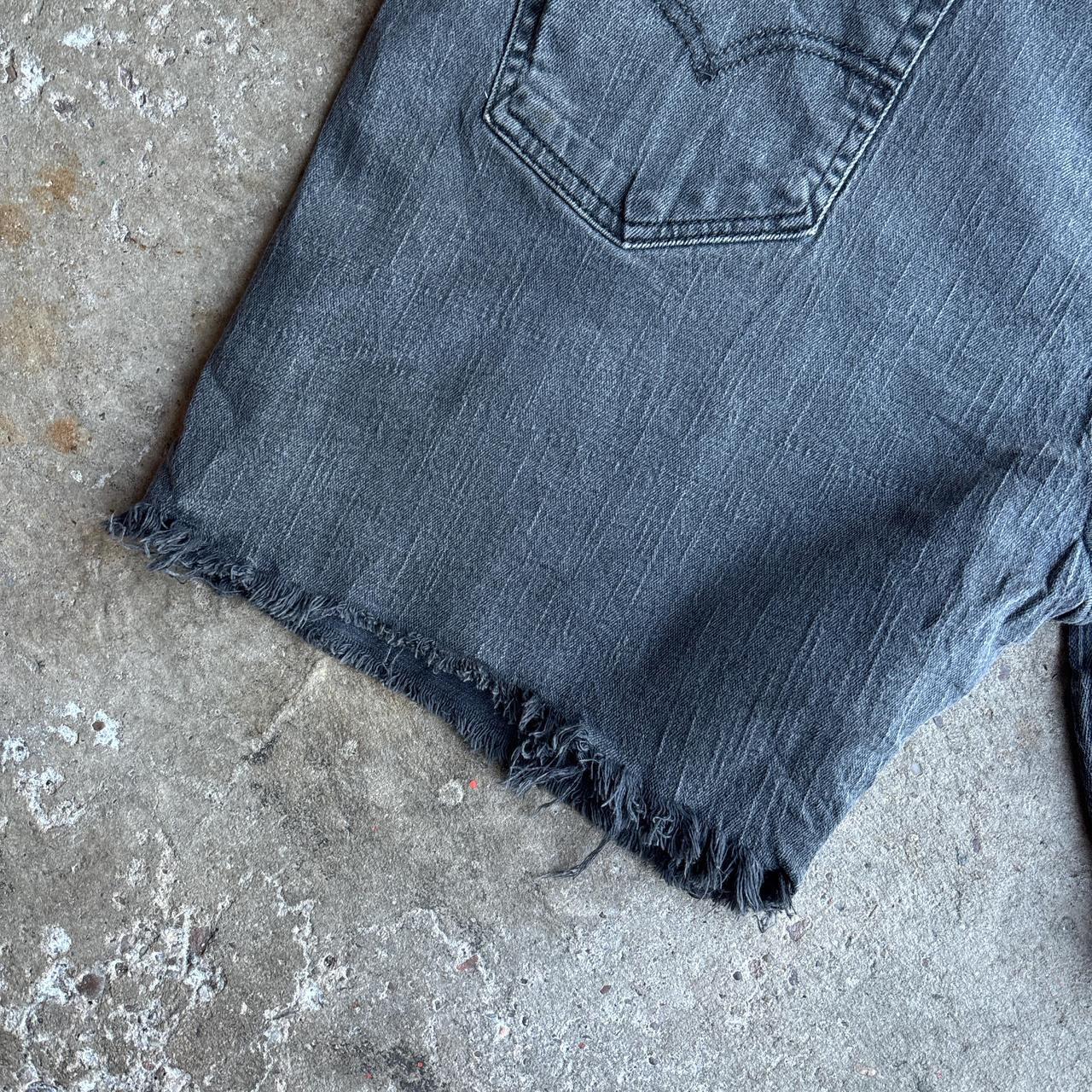 Washed Black Denim Cut Levi’s 569 Jean Shorts