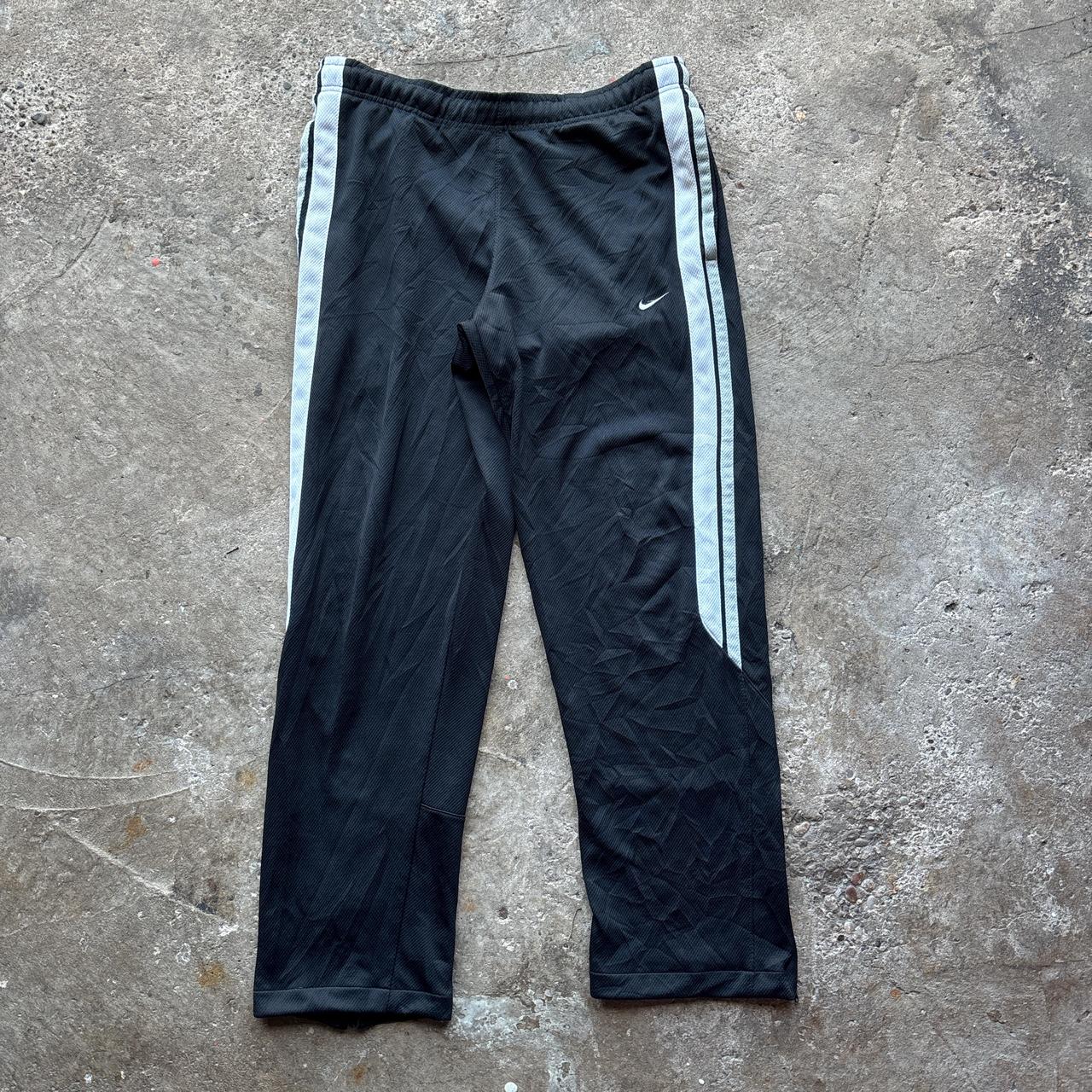 Black and white 00s Nike track pants