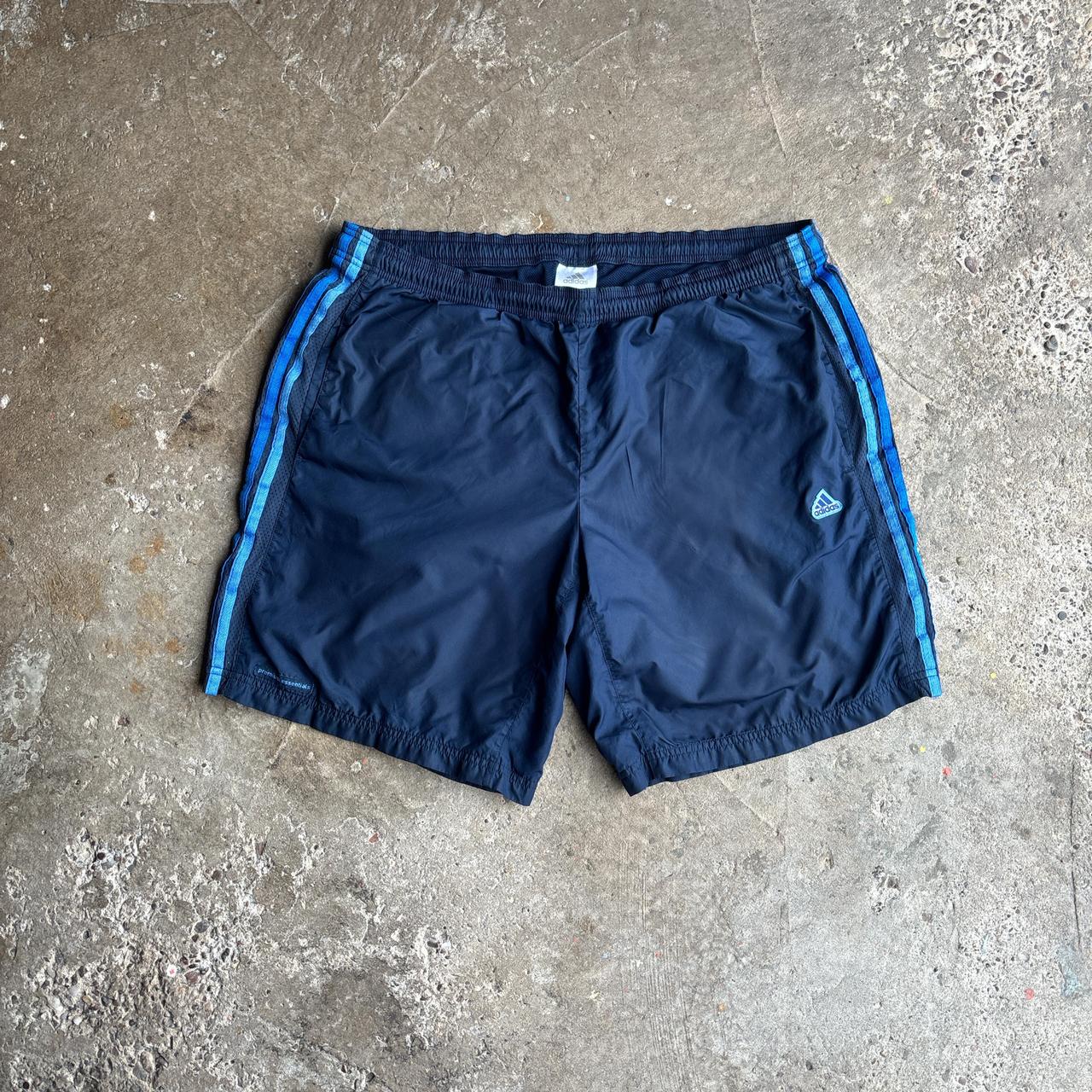 Blue Adidas Three Stripe Sportswear Shorts - XL