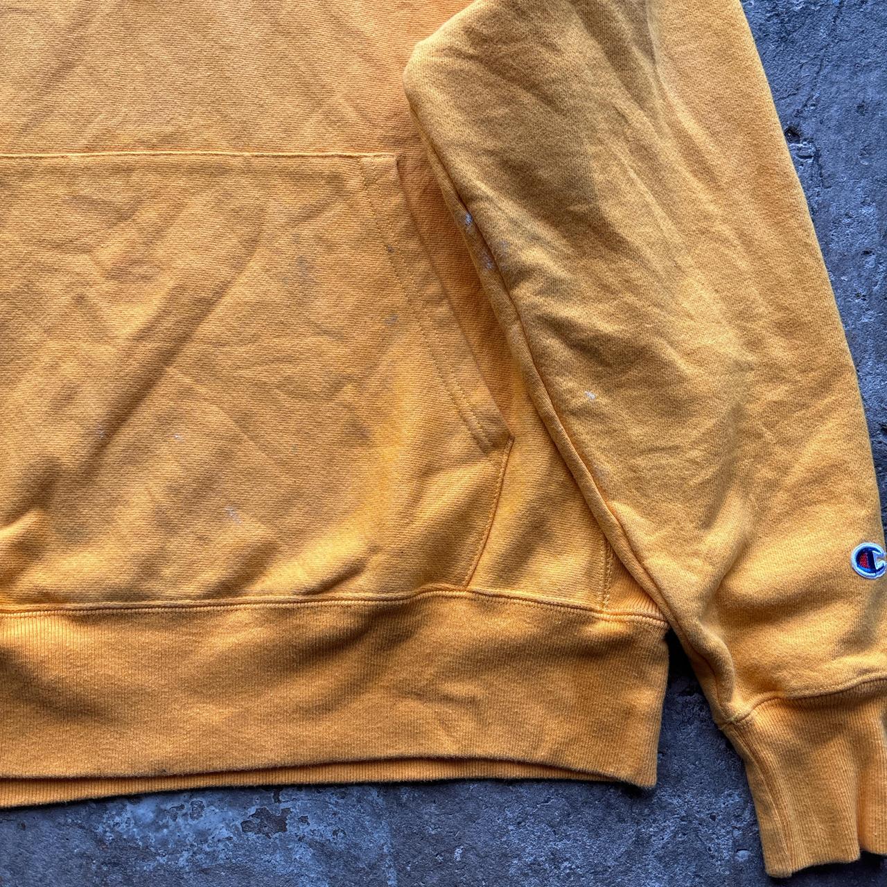 Yellow Champion hoody with ‘Blazy’ print