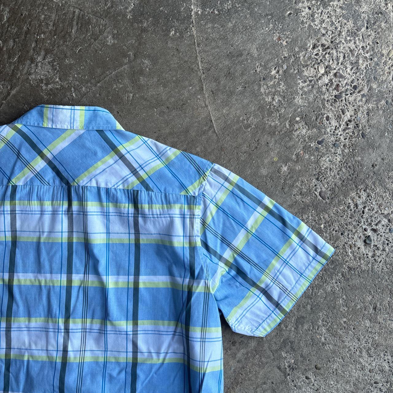 Blue & White Checkered Oakley Short-Sleeve Shirt