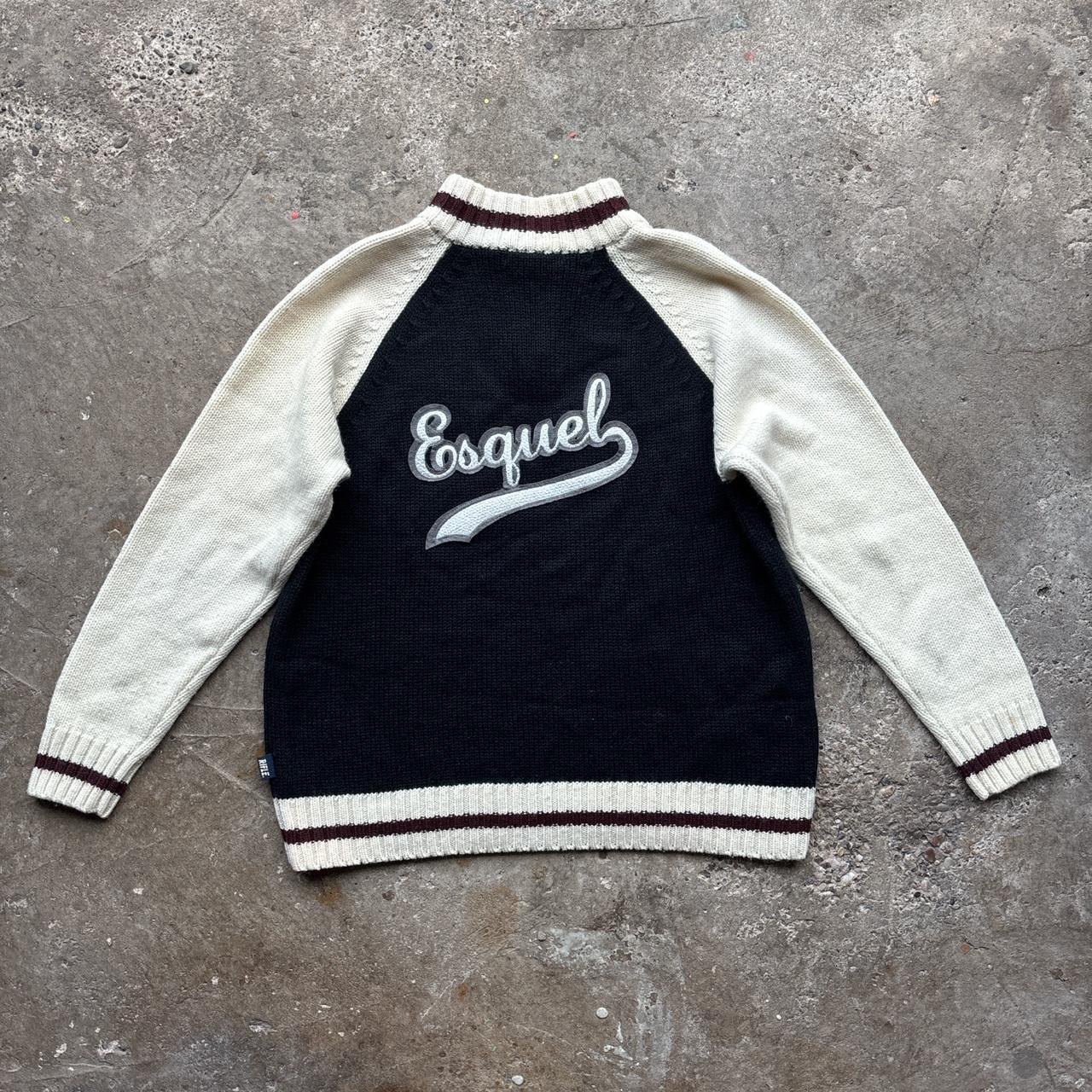 Cream and black Wool Rifle quarter zip