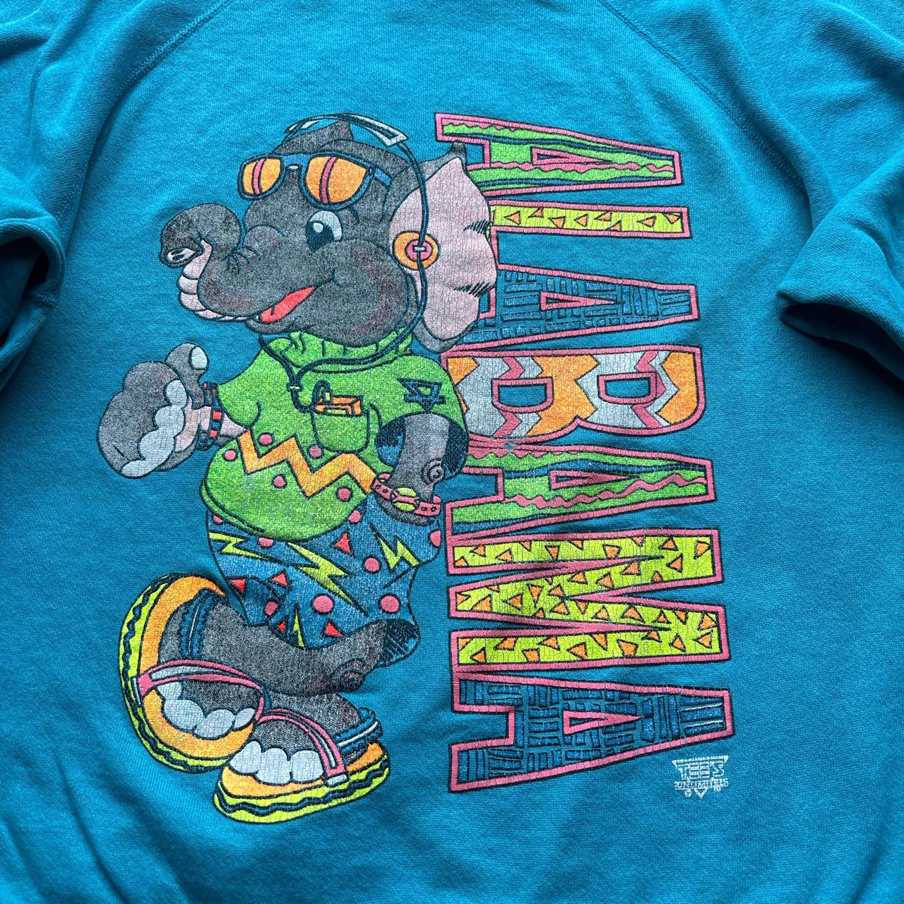 90s Blue graphic sweatshirt with Alabama Elephant print