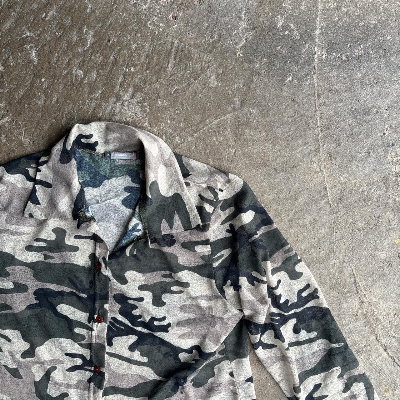 Camouflage Long-Sleeve Button Up Shirt