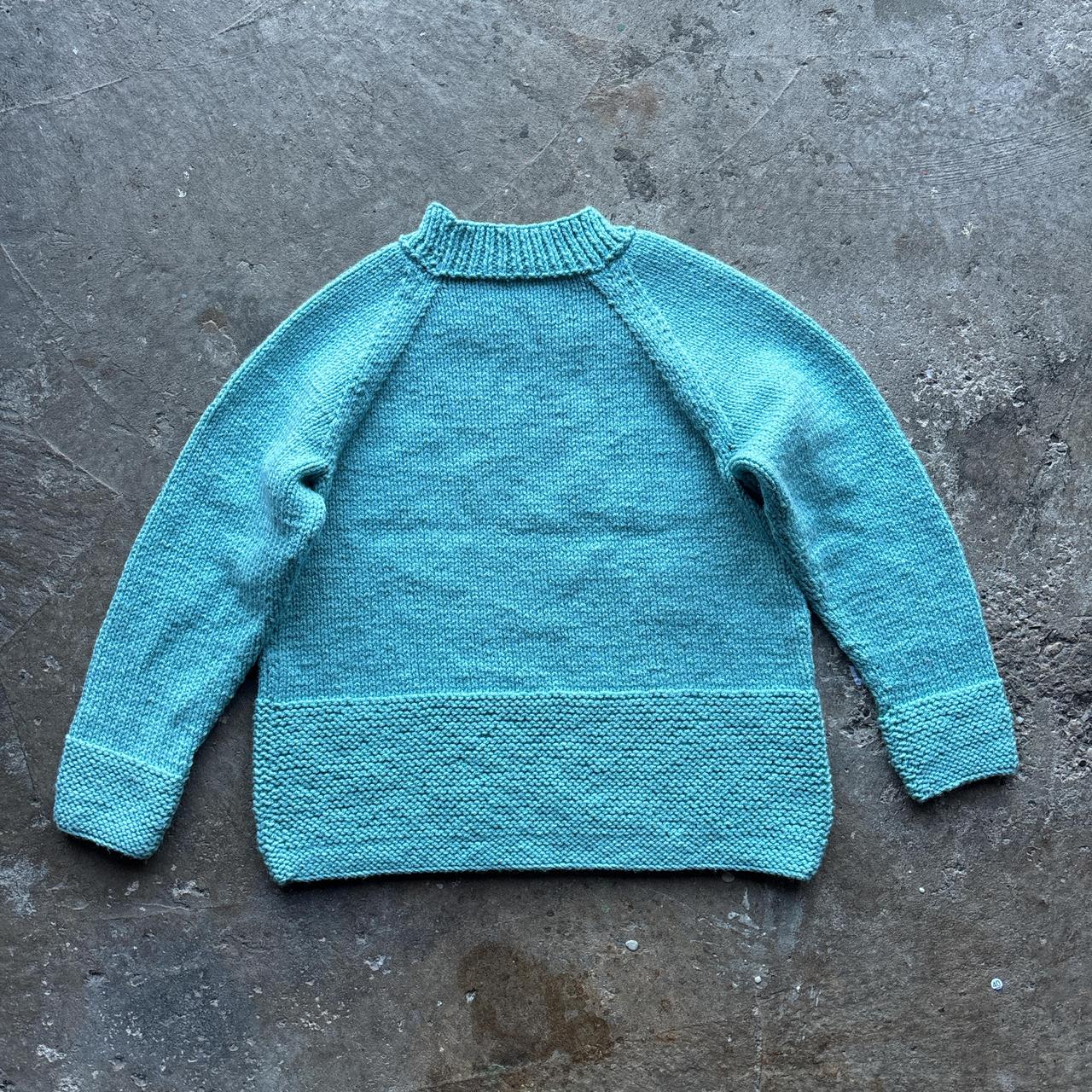 Light blue Hand knit wool jumper