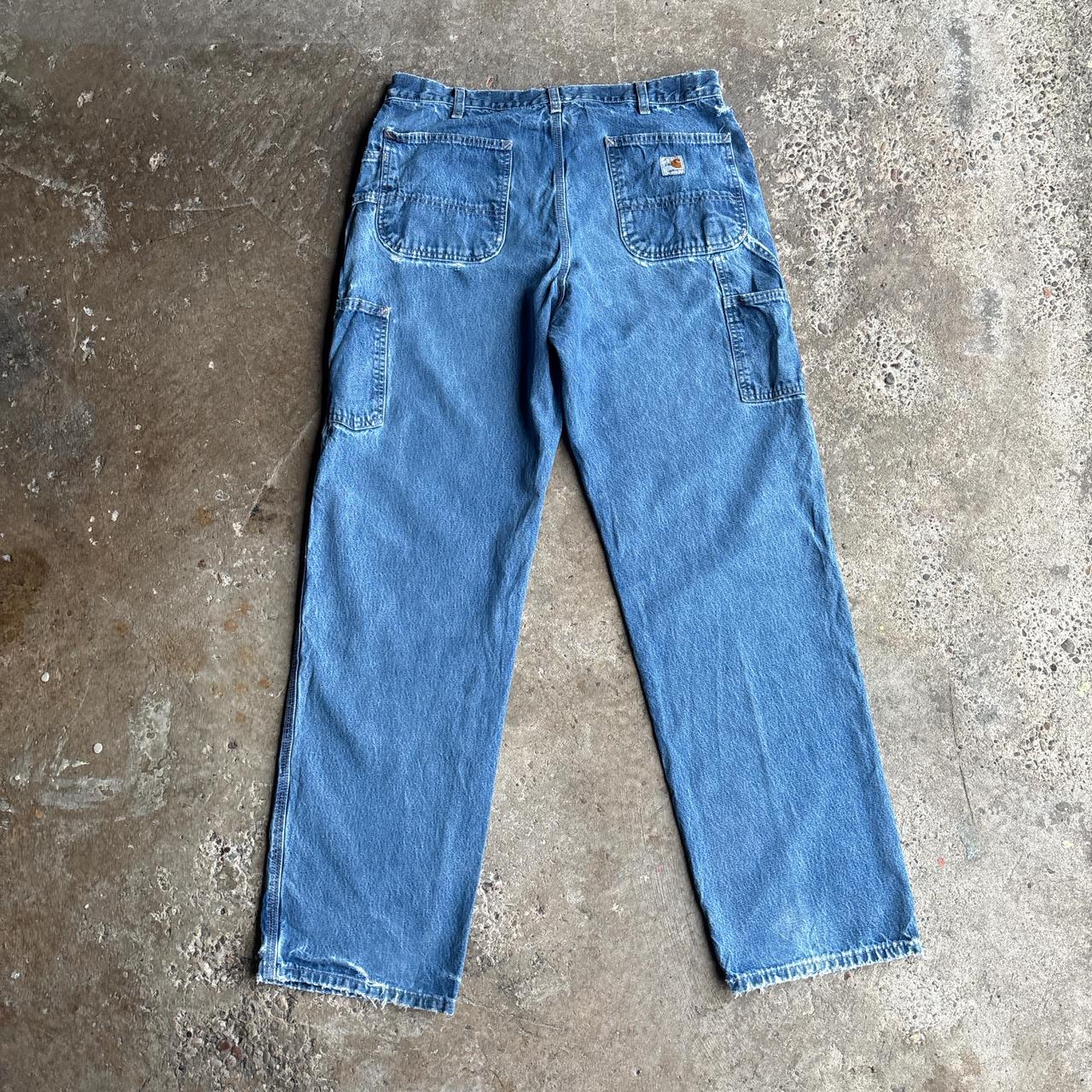 Blue Denim Fire Resistant Carhartt Carpenter Jeans - W36