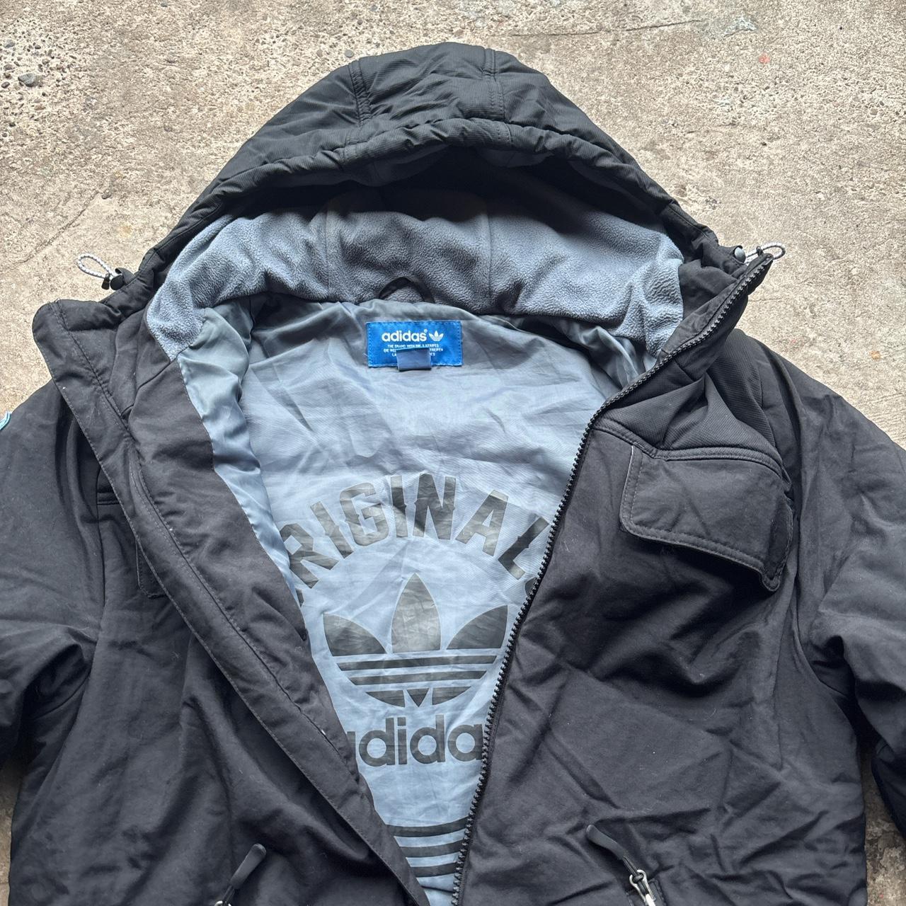 Black Adidas Originals hooded puffer jacket