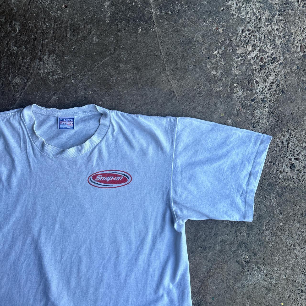 White Single Stitch Graphic ‘Snap On’ T-Shirt - XL