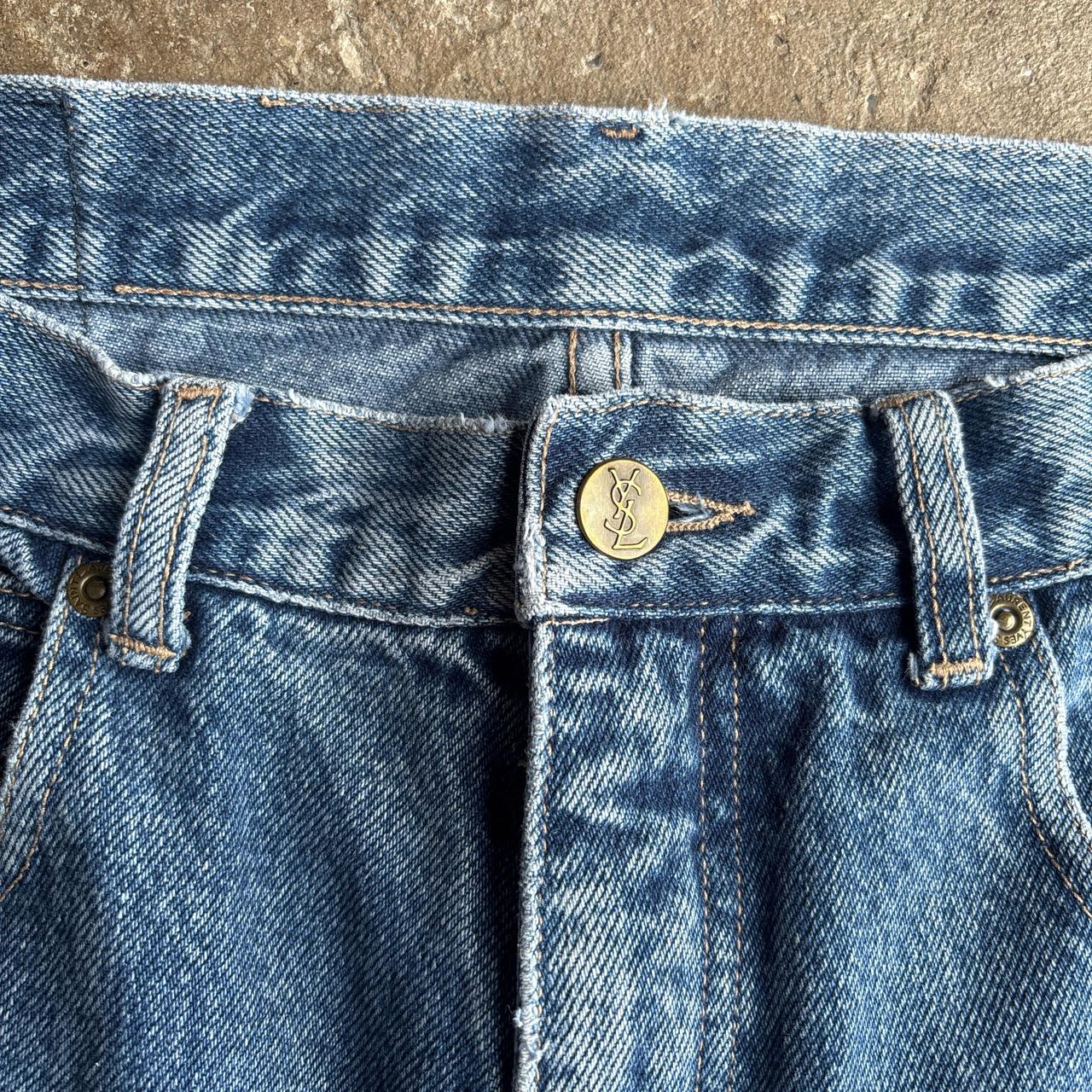 Blue Straight Fit YSL Denim Jeans