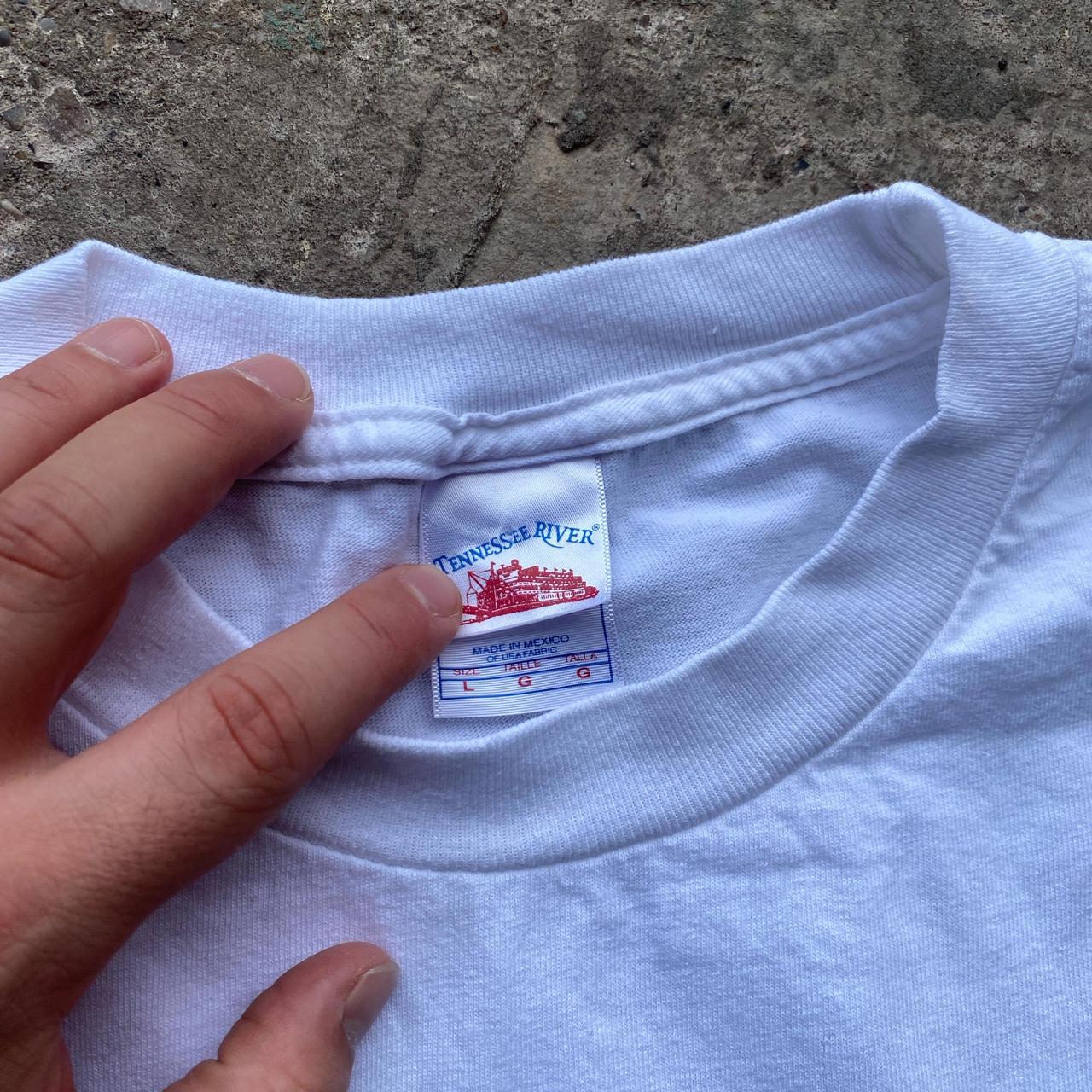 White graphic tee with Irish drinking print - L