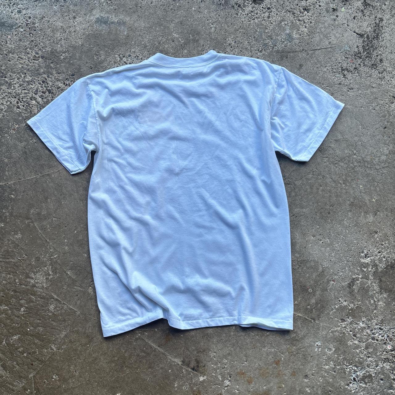 White single stitch t-shirt with Dri-Release graphic - L
