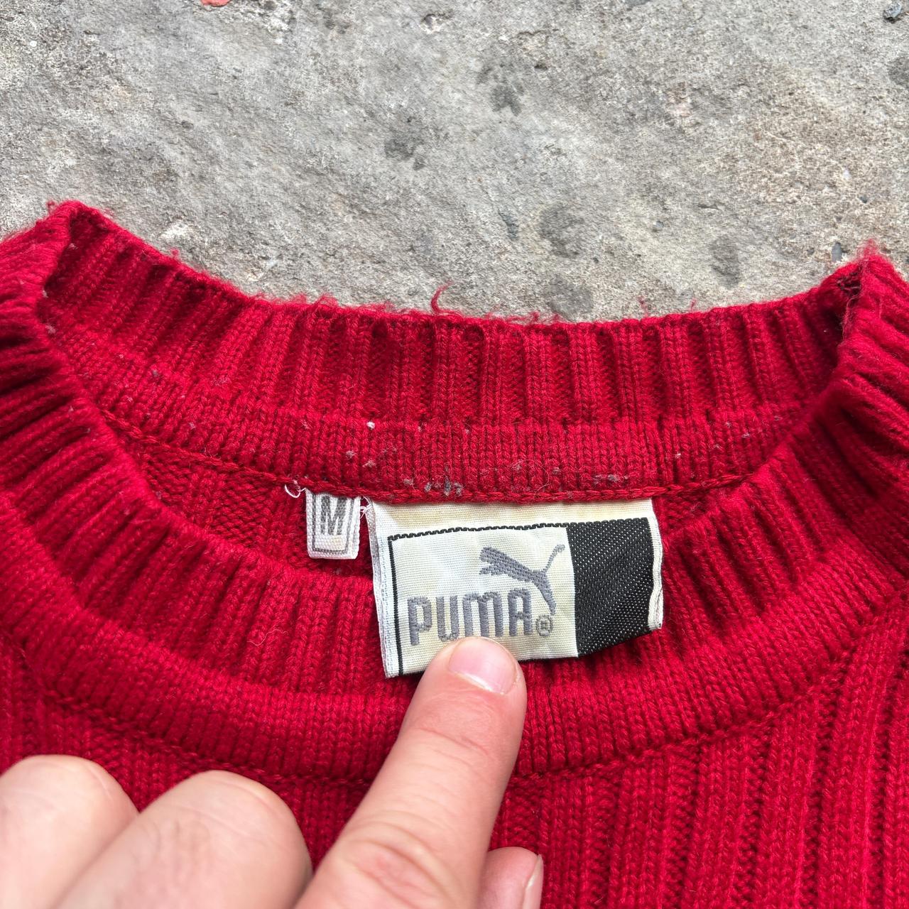 Vintage Red Puma knitted sweatshirt - M