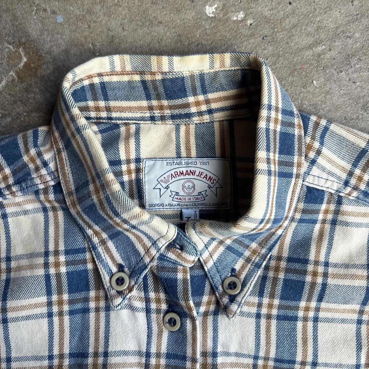 Armani Jeans Checkered Beige & Navy Shirt