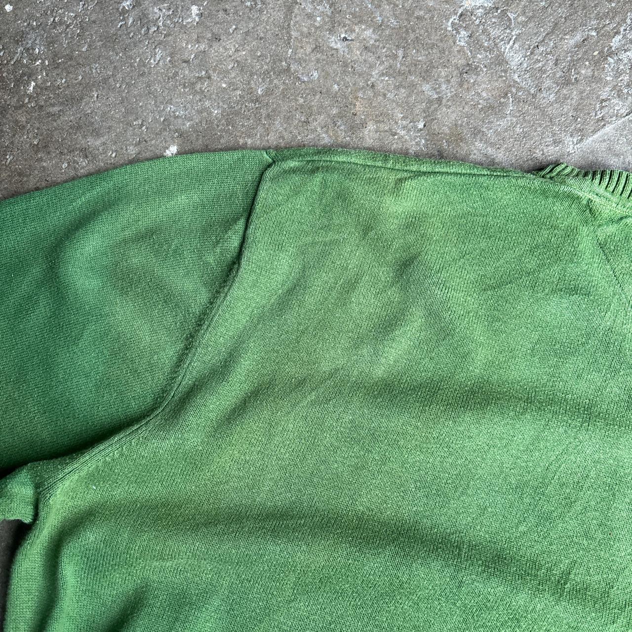 Green V-Neck Tommy Hilfiger Jumper - M
