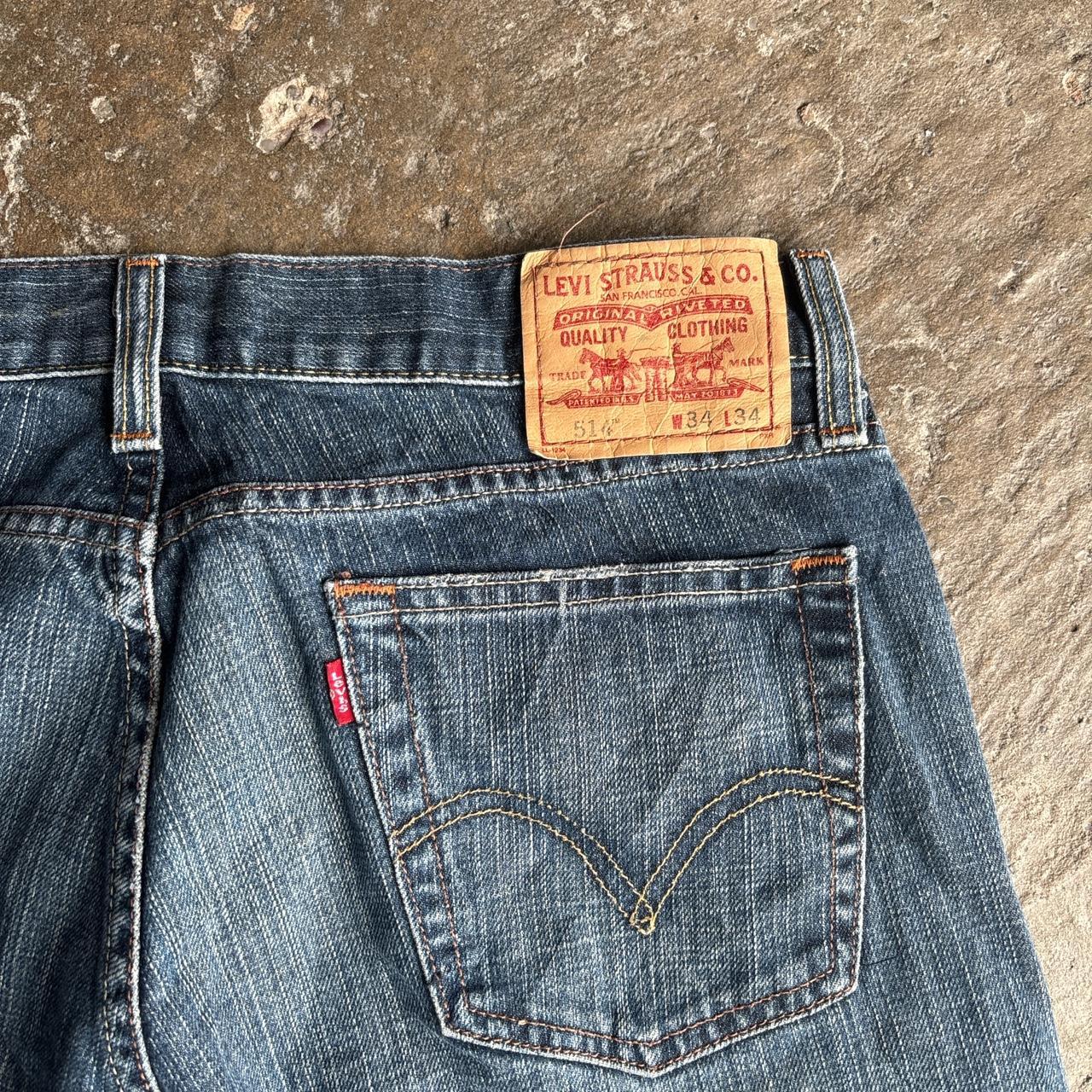 Textured Blue Denim ‘Slim Straight’ Levi’s Jeans