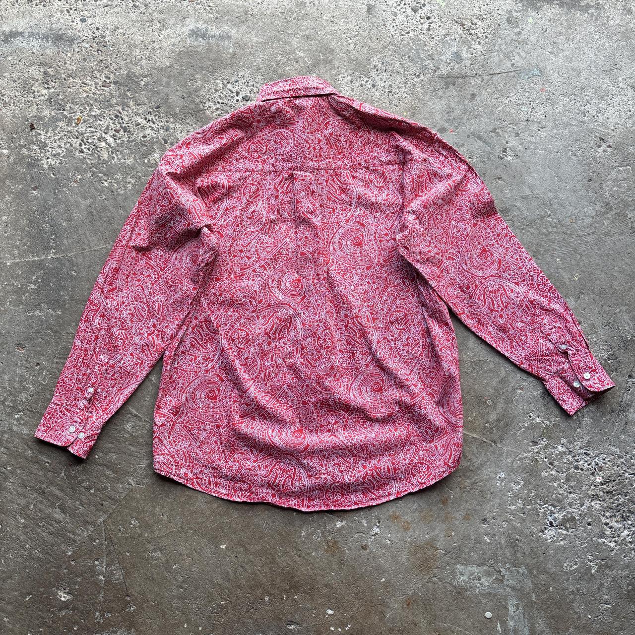 Red George Strait Wrangler Long Sleeve Western Bandana Shirt - XL
