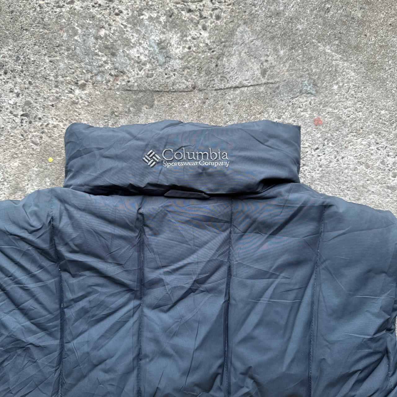 Navy and yellow Columbia puffer gilet