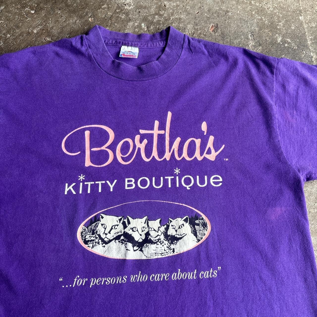 90s Purple ‘Bertha’s Kitty Boutique’ single stitch t-shirt