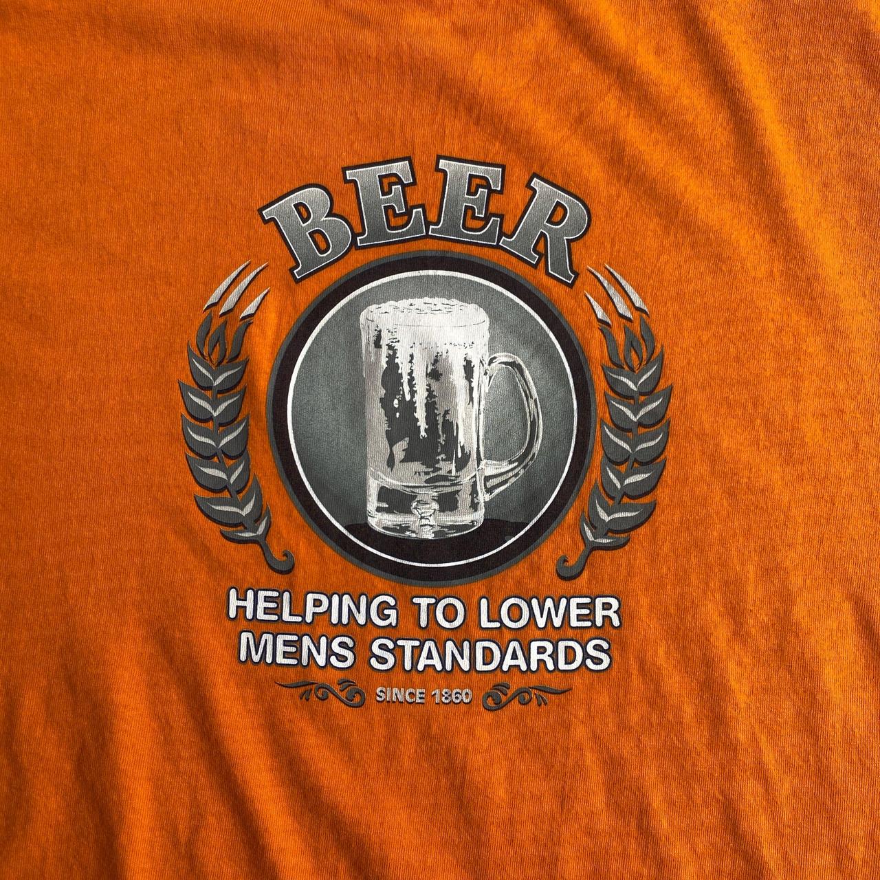 Orange ‘Carbon’ Graphic Beer T-Shirt - M