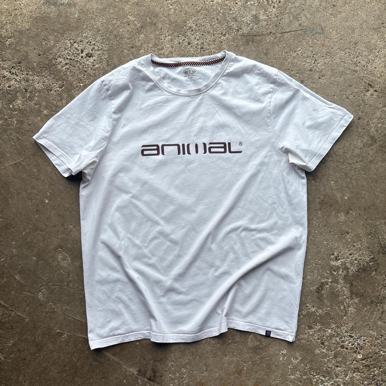 White Animal spell-out logo t-shirt - L