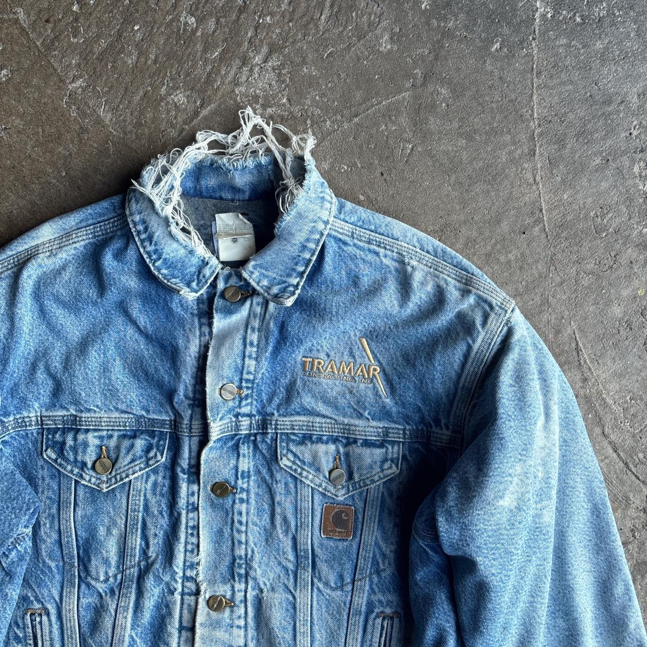 Blue Carhartt Distressed Denim Jacket - L