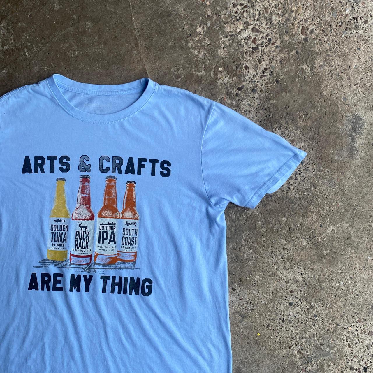 Light Blue Graphic Beer T-Shirt - M
