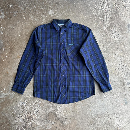 Blue & Black Checkered Ben Sherman Button Up Shirt - M