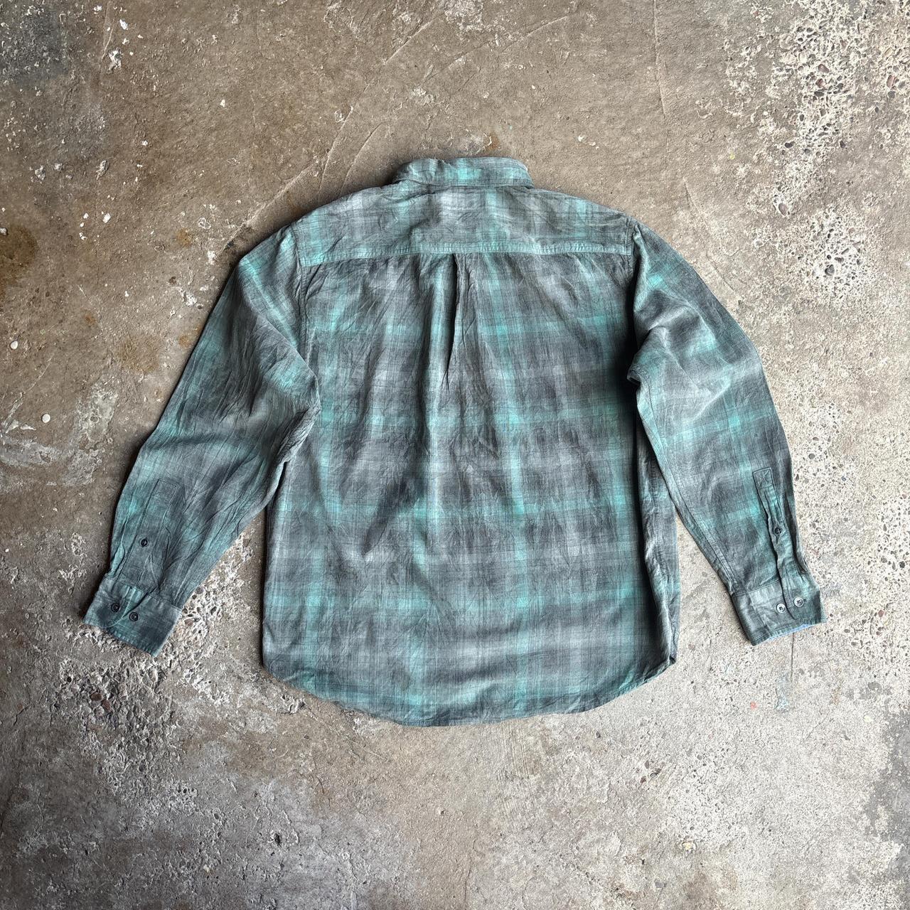 Green & Grey Plaid Tommy Bahama Corduroy Shirt - L