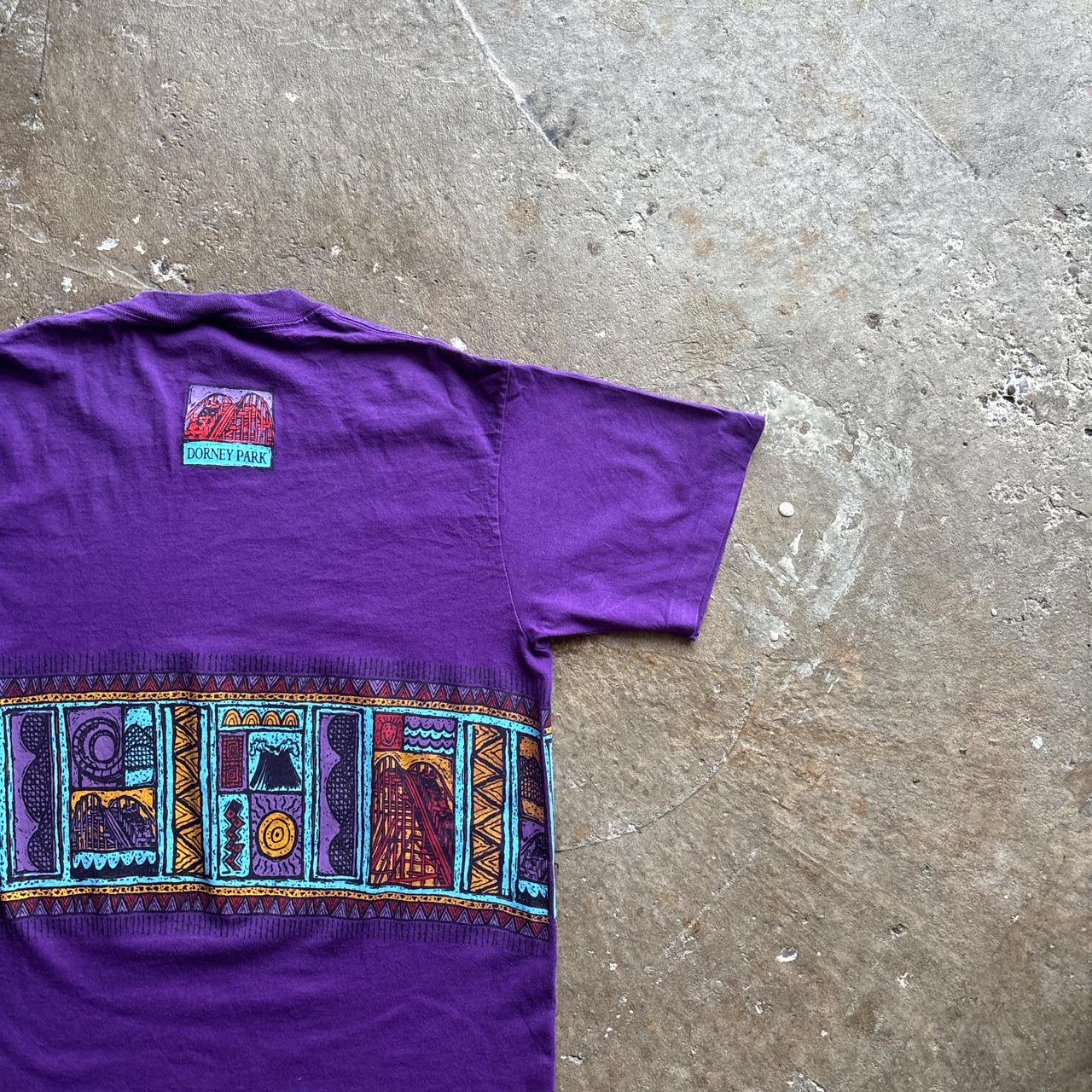 Purple Single Stitch Graphic T-Shirt