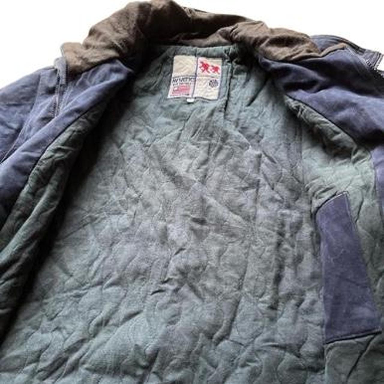 Blue aviatic jacket with soft green lining